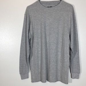 Blu Rock Gray Waffle Knit thermal Shirt - L Comfort Loungewear - Layering